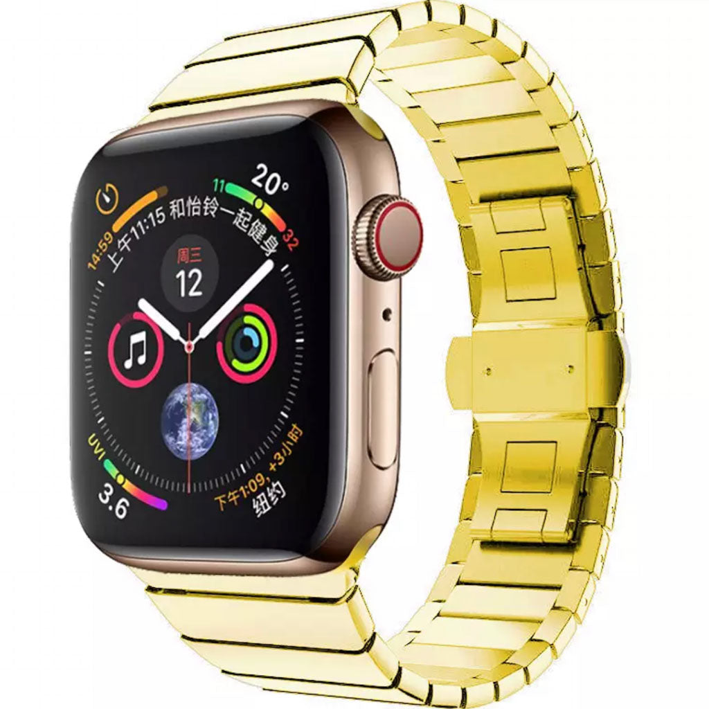 Stylish Gold Links Apple Watch Bracelet, Sustainable Steel